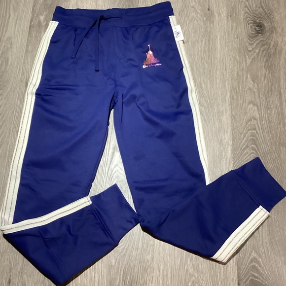 Disney 50th Anniversary Track Jogger Sweatpants Sparkle Blue Cinderella’s Castle - Picture 12 of 12